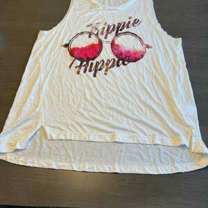 Vintage Style Hippie Rose-Tinted Sunglasses Graphic‎ Tank Top White Small